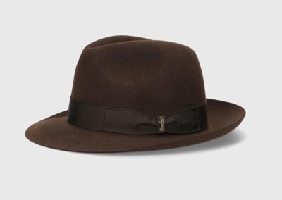 Herrhatt Borsalino Fedora Mörkbrun