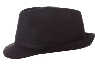 Herrhatt Stetson Trilby Hat Linen Svart 1113102